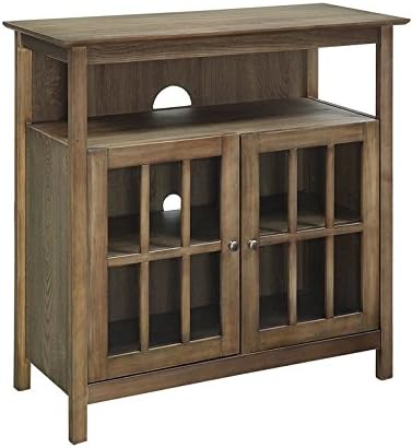 Convenience Concepts Big Sur Highboy TV Stand with Storage Cabinets and Shelves in White Finish