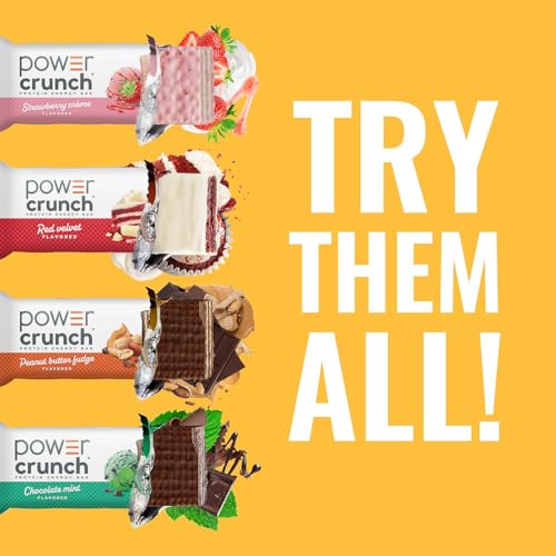 Power Crunch Protein Energy Wafer Bars, Peanut Butter Fudge, 1.4 Ounce (12 Count)