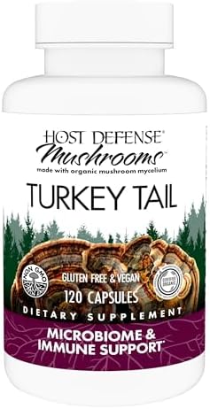 Host Defense Turkey Tail Capsules - Digestive Health & Immune Response Support Supplement - Mushroom Supplement for Gastrointestinal & Gut Microbiome Support - 120 Capsules