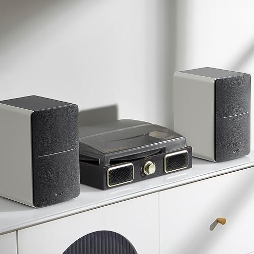 Edifier R1280DB Powered Bluetooth Bookshelf Speakers - Optical Input - Wireless Studio Monitors - 4 Inch Near Field Speaker - 42W RMS - Wood Grain (Black)