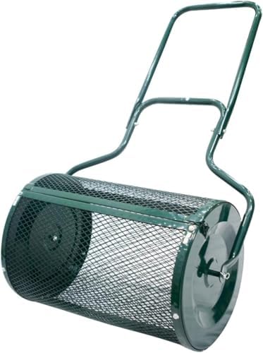 Thunderbay 24" Compost Spreader Garden Backyard Push/Tow-Behind Roller Lawn Fertilizer Peat Moss Spreader