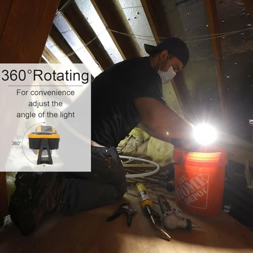 Sunzone LED Work Light, Rechargeable Work Lights with Magnetic Base, 2 Pack