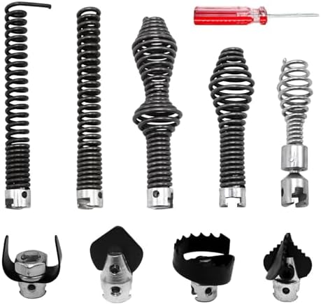 Alrens 10PCS Drain Snake Drill Attachment for RIDGID K-400, Fits 5/8" Cable | Drain Auger Cutter Kit Fits K-400, C-4, C-6, C-7, C-8 & C-9
