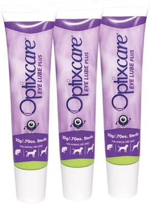 OptixCare Eye Lube Plus + Hyaluron 20g for Dog Cat Horses, Pack of 3