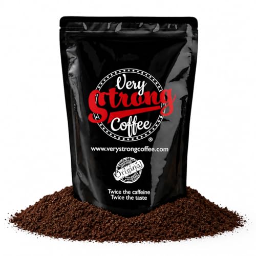 Very Strong Coffee GROUND COFFEE, 500g (1.1lb) – 100% Robusta Coffee Beans – Twice the Caffeine