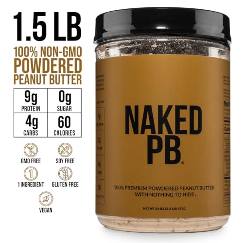 2 LB Powdered Peanut Butter from US Farms – Bulk, Only 1 Ingredient - Roasted Peanuts, Vegan, No Additives, Preservative Free, No Salt, No Sugar - 76 Servings - NAKED PB