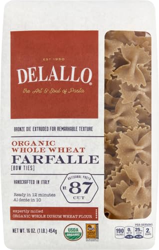 DeLallo Pasta Whole Wheat Farfalle, 16 oz