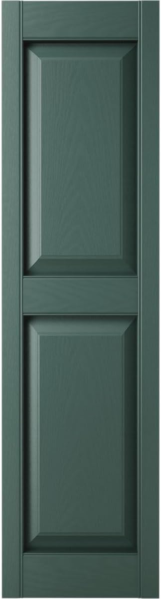 Mid America 00021247002 Standard Size Williamsburg Double Panel Vinyl Shutters, w/Installation Shutter-Lok's & Matching Screws (Per Pair), 002, 12"W x 47"H, Black