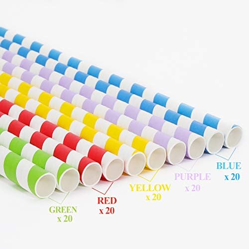 100 Pack, Extra Wide Paper Smoothie, Boba Straws - 10 mm Wide Biodegradable Straws for Bubble Tea (Tapioca, Boba Pearls), Milkshakes