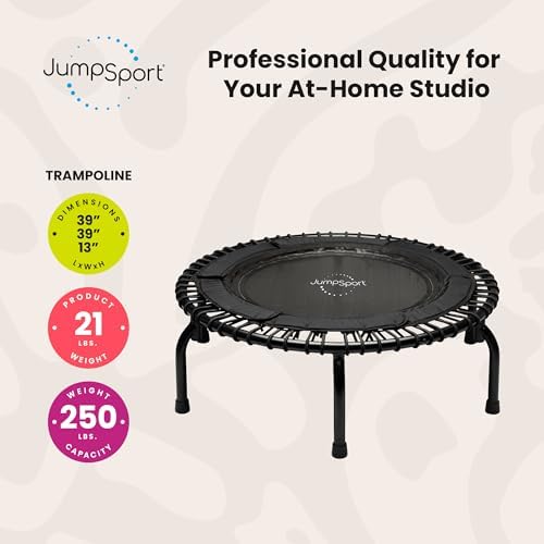 JumpSport Workout Rebounder for Adults, Mini Fitness Trampoline