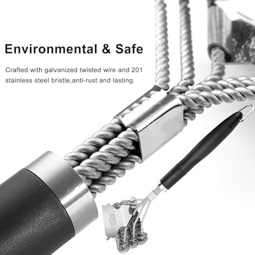 Grill Brush and Scraper Bristle Free – Safe BBQ Brush for Grill – 18'' Stainless Grill Grate Cleaner - Safe Grill Accessories for