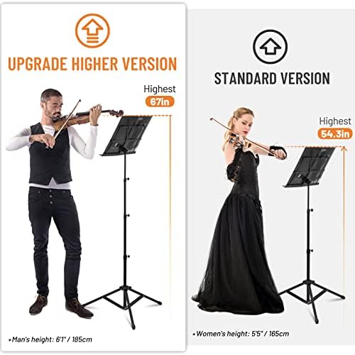 CAHAYA Sheet Music Stand Portable Folding Dual Use Desktop Book Holder