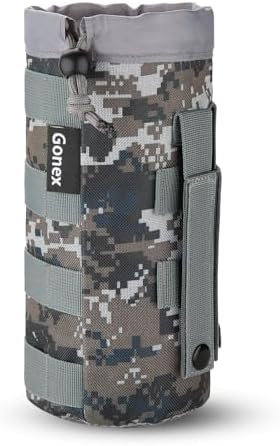 Gonex MOLLE Bottle Pouch, Drawstring Water Bottle Holder | 900D Oxford, Mesh Bottom, Fits MOLLE Packs & Vests, Flexible Height, Holds Bottles or Umbrellas