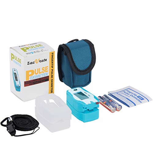 Zacurate Cute Digital Fingertip Pulse Oximeter for Small Finger Clip, SpO2 Blood Oxygen Saturation Monitor with OLED display - Animal theme