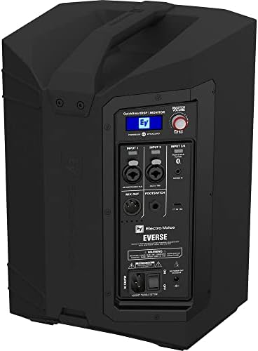 Electro-Voice EVERSE 8 8" 2-Way Battery Powered Loudspeaker with Bluetooth (Black) Bundle with Auray Steel Speaker Stand and XLR-XLR Cable