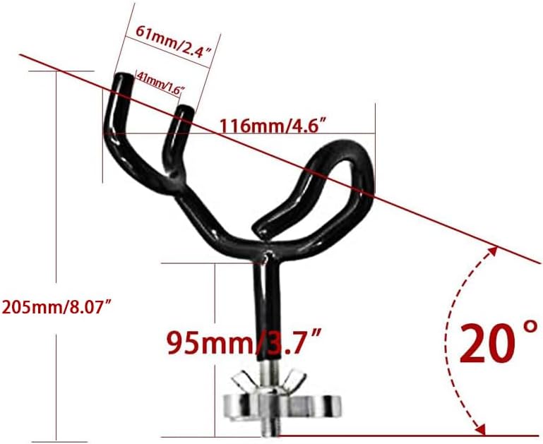 4PCS Sure Grip Steel 20 Degree Angle Rod Holder with Mounting Base Fishing Rod Holder for Boat, Ship, Yacht and More for Fishing Lovers