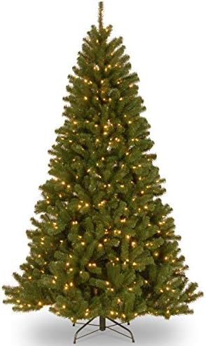 National Tree Company 7.5ft Pre-Lit North Valley Spruce Christmas Tree | 550 LED Lights, 1, 346 Tips, 10 Light Functions, Foot Pedal, Includes Stand