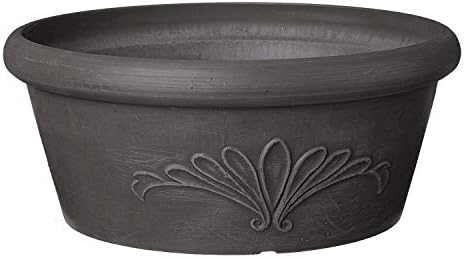 Arcadia Garden Products PSW TA25C Plastic/Stone/Wood Composite Bulb Pan – No Drainage Hole (Drillable), Planter Bowl for Succulents, Bonsai, Fairy Gardens, Herbs,10-Inch, Chocolate