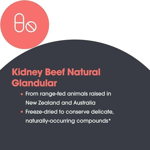 Allergy Research Group NutriCology Kidney Beef - 500 mg Bovine Kidney Glandular Supplement - Freeze-Dried Organ Extract - Renal & Glandular Support