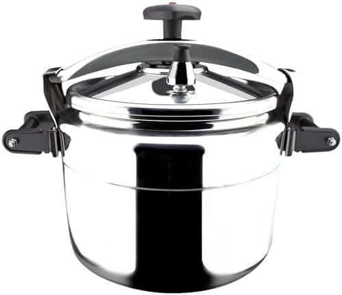 MAGEFESA Chef 23-Quart Aluminum Pressure Cooker – Stainless Steel Lid, Thermodiffusion Base, 3 Safety Systems, Fast & Even Cooking