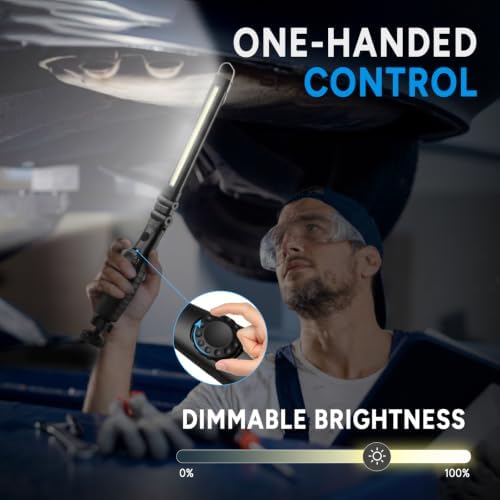 Dr. Prepare LED Work Light, 700 Lumens Foldable Rechargeable Work Light, 3200mAh Cordless Portable Magnetic COB LED Inspection Light for Car Repair