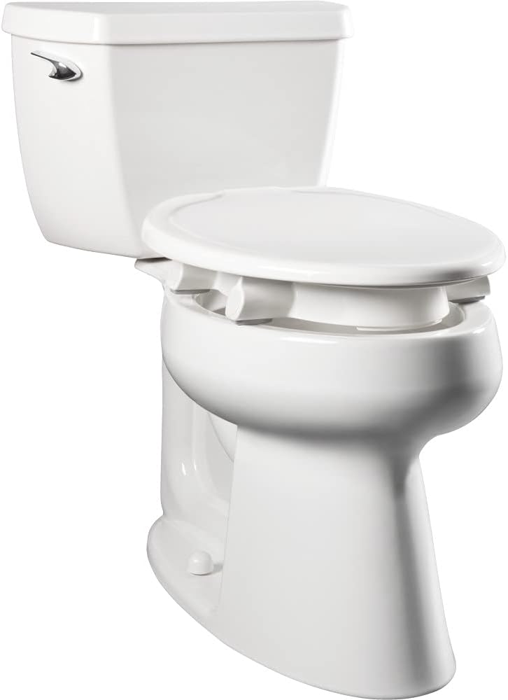 Bemis Assurance 3" Raised Toilet Seat for Seniors, Therapist Preferred for Safety, Secure Hinges, Clean Shield Guard, Elongated, White