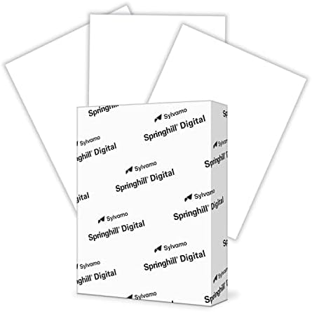 Springhill White 8.5” x 11” Cardstock Paper, 90lb, 163gsm, 250 Sheets (1 Ream) – Premium Lightweight Cardstock, Printer Paper with Smooth Finish for Greeting Cards, Flyers, Scrapbooking – 015101R