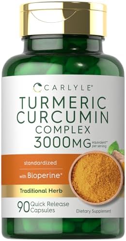 Carlyle Turmeric Curcumin with Black Pepper | 90 Powder Capsules