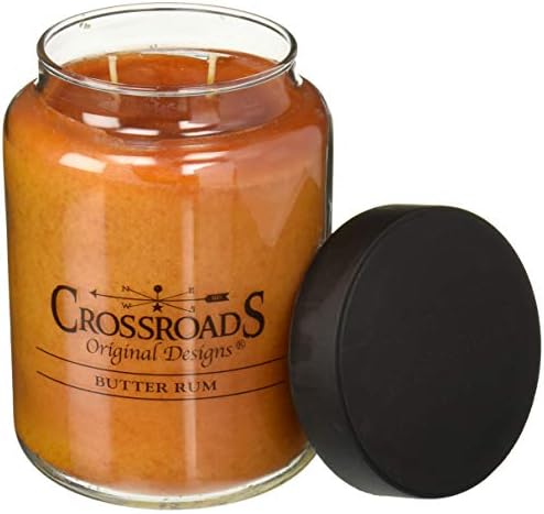 Crossroads Butter Rum Scented 2-Wick Candle, 26 Ounce