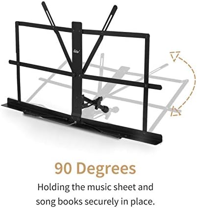 Eastar ESMF-3 Tabletop Music Stand for Sheet Music (Black)