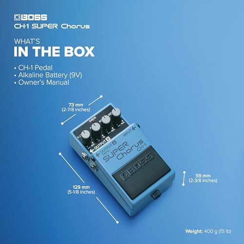 BOSS CH-1 SUPER Chorus | Classic Compact Chorus Effects Pedal | Cystal-Clear Tone for Guitar & Keyboards | Versatile Sound Shaping | Mono & Stereo