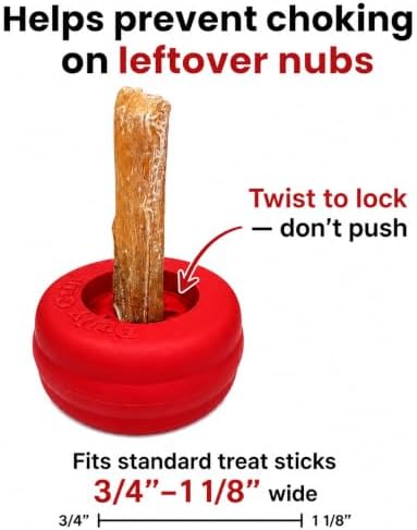 Bully Stick Holder for Dogs - Large Size - Interactive Dog Toy, Dog Treat Holder, Slow Feeder, Treat Dispenser, Chew Toy and Dog Safety Device