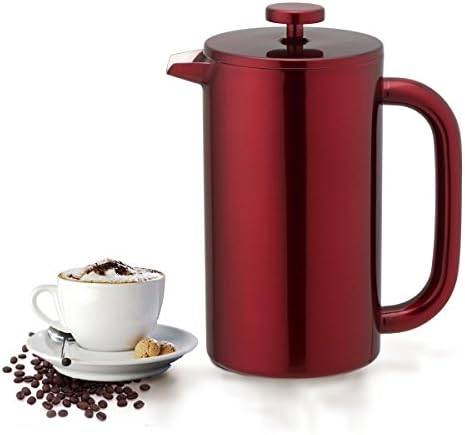 8-Cup Double Wall Insulated Stainless Steel French Coffee Press, 32-Ounce Durable Coffee Tea Maker with Stainless Steel Plunger, Copper