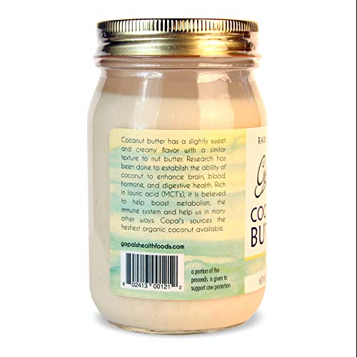 Gopal's Raw Organic Coconut Butter from 100% Organic and Non-GMO Coconuts, USDA Certified – Gopal’s Coconut Butter 16 oz (453g)