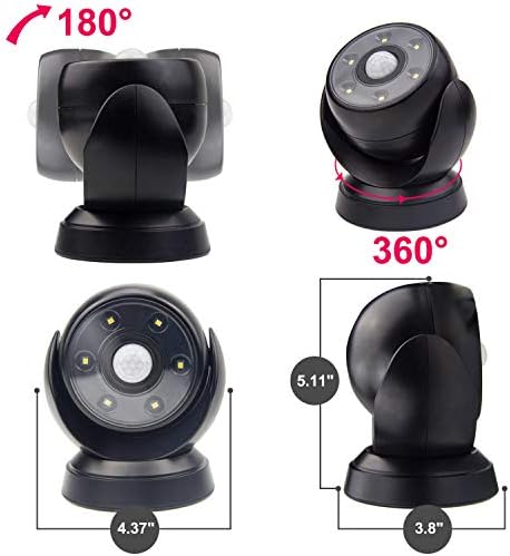 HONWELL Battery Operated Motion Sensor Light Outdoor Wireless Spotlight Waterproof Motion Detector Security Flood Light