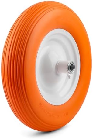 UniversalY Fit, Flat Free Wheelbarrow Tire - Fits all 5/8" OR 3/4" HUB - 5 Year Warranty