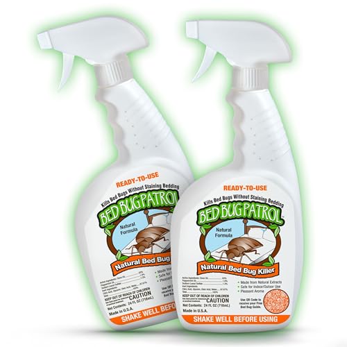 Bed Bug Patrol Bed Bug Spray & Bed Bug Killer for Home, Made in USA - 24 oz | Mattresses, Furniture, Seams, Cracks & Crevices | Targets Adult Bed Bugs, Eggs & Larvae | Plant-Based | Pet & Child Safe