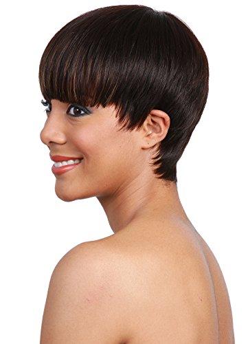 BOBBI BOSS Human Hair Wig - MH1212 CUTIE (#1B/33 - Off Black/Dark Auburn)