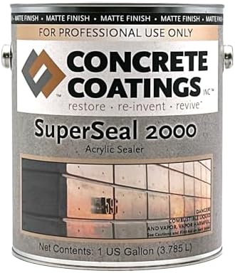CC Concrete Coatings SuperSeal 2000 Concrete Sealer | 1 Gallon | Wet Look Concrete Sealer, Enhances Color, Professional-Grade, Interior or Exterior