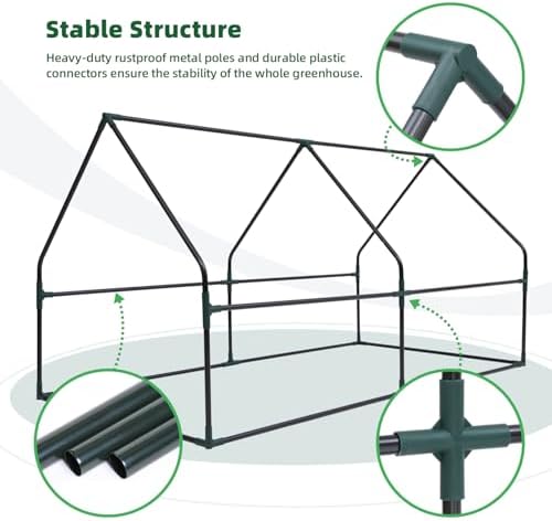 Ohuhu Portable Mini Greenhouse, 71"x36"x36" Greenhouses for Outdoors with Dual Large Zipper Doors & Ground Stakes
