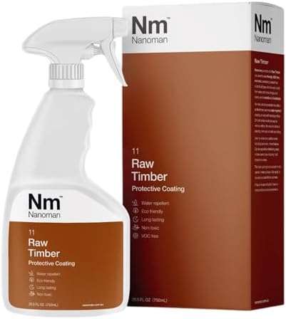 NANOMAN Wood Sealer & Water Repellent 750mL – Clear Penetrating Timber Protector for Waterproofing Raw Wood, Furniture