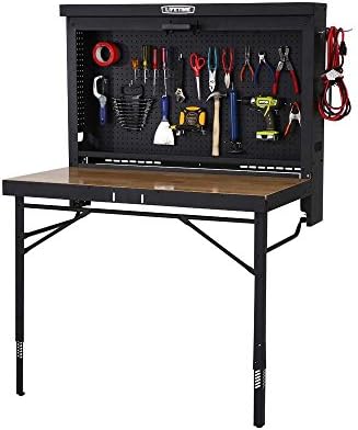 LIFETIME Products Wall Mounted Work Table, 4', Wood Varnish (80421)