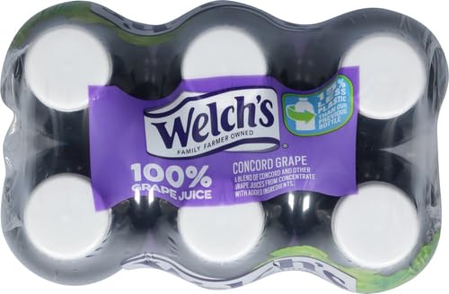 Welch's 100% Grape Juice, Concord Grape, 10 Fl Oz On-the-Go Bottle (Pack of 6)