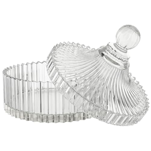Shelley Kyle Large Lidded Crystal Puff Dish (Puff not Included)