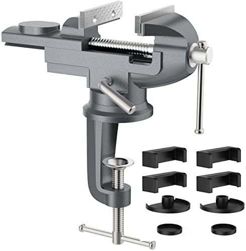 Housolution Universal Table Vise 3 Inch, 360°Swivel Base Bench Clamp