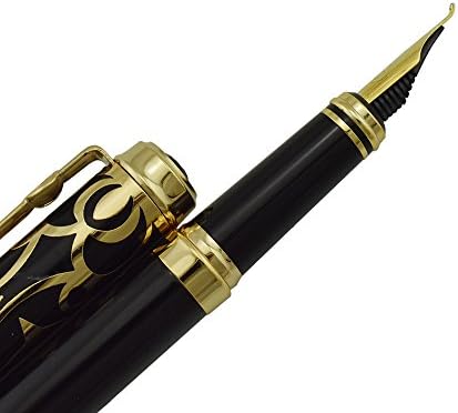 Duke Fude Nib Fountain Pen Medium to Broad Nature Mother Pearl on Cap with Pen Pouch sketching Art Drawing Signature Calligraphy Pen Case Set