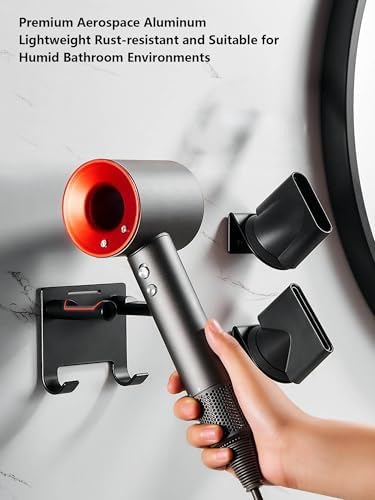 Hair Dryer Holder Stainless Steel Chromed (Black)
