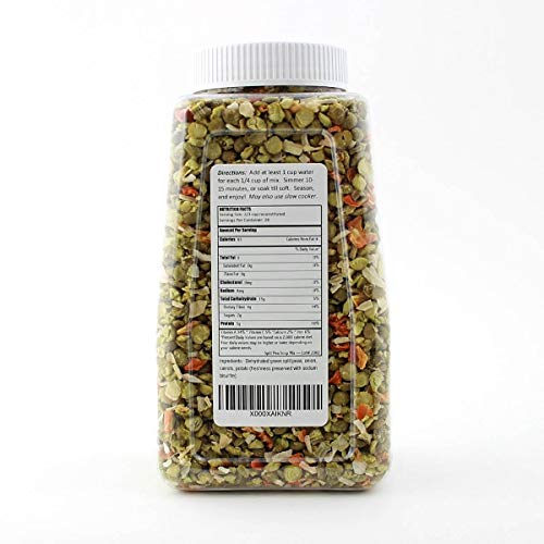 Harmony House Foods Split Pea Soup Mix - Air Dried Vegetables, Vegetarian, Vegan, Non-GMO, Great for Camping, Survival, Hiking, and Backpacking