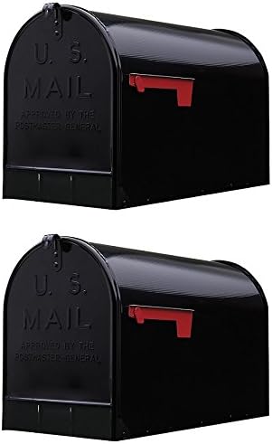 Gibraltar Stanley Extra-Large Capacity Galvanized Steel Black, Post-Mount Mailbox, ST200B00 (2 MAILBOXES)