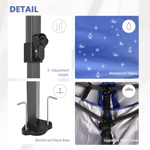 10x20 ft Pop up Canopy Tent, Wonlink Folding Heavy Duty Height Adjustable Shelter Gazebos with Wheeled Bag